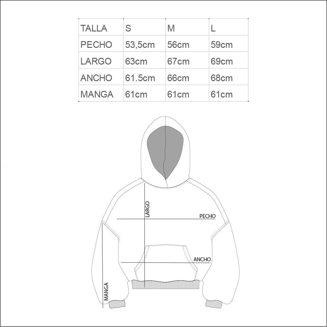 Guía de medidas — I EAT STARS HOODIE