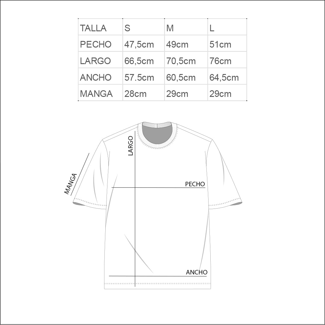 Guía de medidas — I EAT STARS TSHIRT
